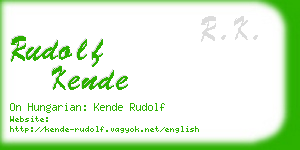 rudolf kende business card